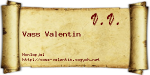 Vass Valentin névjegykártya